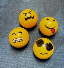 4 gelbe Smile Face Metall