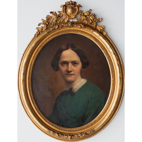 Porträt dame grüner - dame, in
