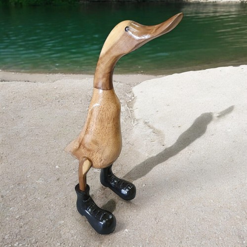 Deko holz ente gummistiefel - holz,
