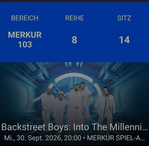 Sitzplatz backstreet boys - 2x,