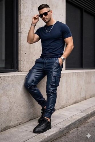 Neu herren blau cargo - herren, biker