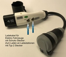 Renault Twizy  Ladekabel 16 A Typ 2 auf Schuko Adapter f. Ladesäule Typ2