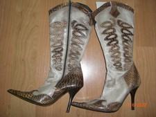 Stiefel Gianmarco Lorenzi NEU Pythonleder  wadenhoch, Gr. 37, Absatzhöhe 9,5