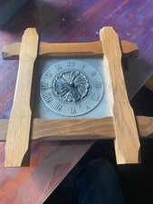 Wanduhr zinn holz eckig - holz,