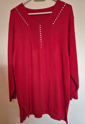Long pullover rot mit - pullover,