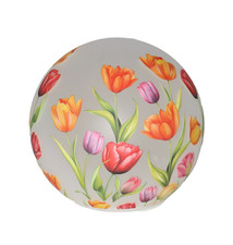 Deko Glas Kugel Blumen Tulpen