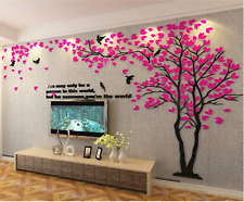 Wandtattoo Baum 3D DIY Wall Stickers Wandaufkleber Wandtatto XL 400x200cm pink