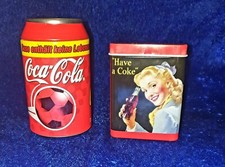 Coca-Cola Dose Mini-Fußball *unbespielt* + Vintage-Motiv Zigarettendose/Etui