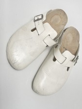 BIRKENSTOCK Boston Gr. 39 Leder Weiß Pantoletten Clogs