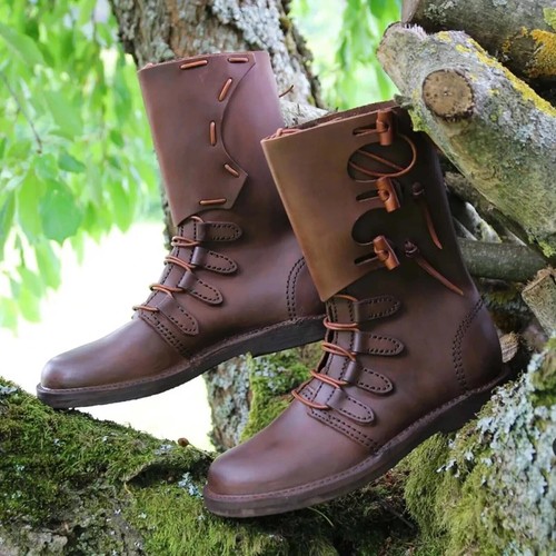 Mittelalter leder stiefel - mittelalter, |
