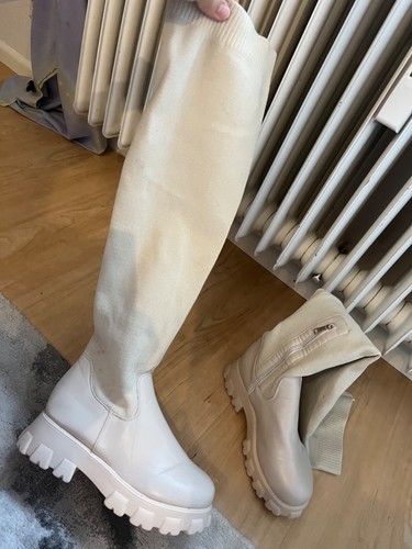 Beige overknees stiefel gr - beige,