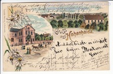 SACHSEN , LEIPZIG , LITHO GRUSS AUS HOHENHAIDA , RESTAURANT , HOHENHEIDA , 1900