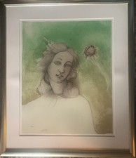 Bruno Bruni Farblithographie "Venus mit Rose" handsigniert + nummeriert 166/1000