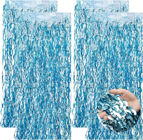 Blauer lametta vorhang für - lametta,