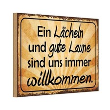 Holzschild 12x18 cm Lächeln