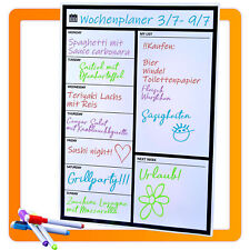 Magnetischer Wochenplaner mit Stiften Memoboard White Board Magnettafel