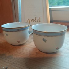 Augarten Wien Porzellan Biedermeier Tassen Blumen Gold Dekor