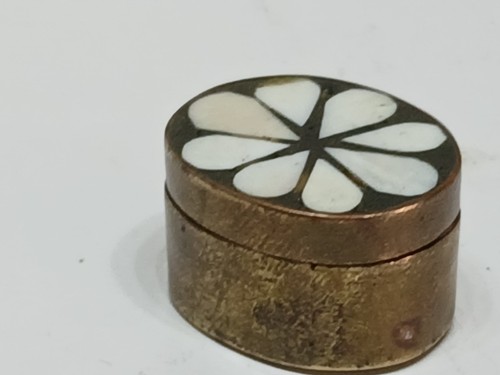 Vintage messing dose perlmutt - messing,