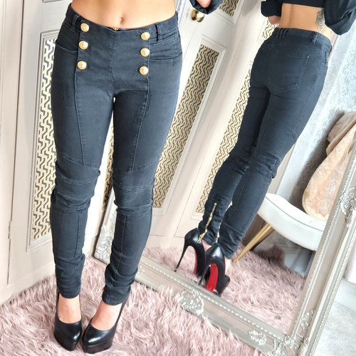 Balmain schwarze stretch denim - balmain,