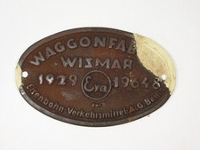 Original Waggonschild - WISMAR von 1929
