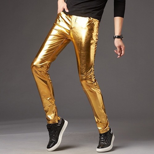 Herren kunstleder hose slim - kunstleder,