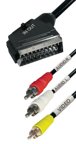 Scart adapter kabel cinch - scart,