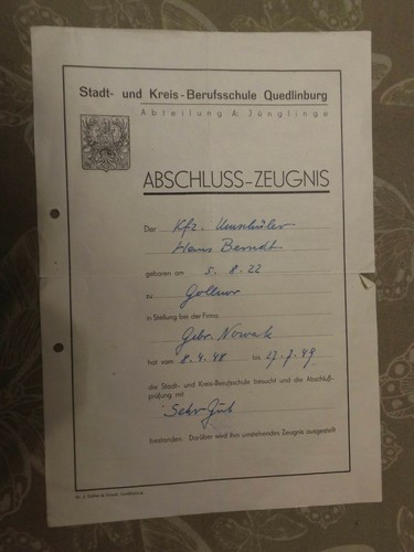 Ddr große urkunde - große, stadt