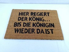 Relyxdays Fußmatte Schmutzfangmatte Kokos mit Königin Spruch Hellbraun