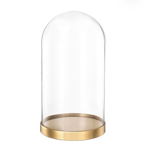 Glasglocke mit teller gold - glasglocke,