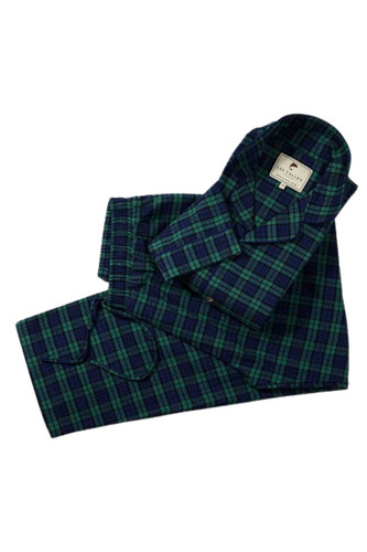 Herren flanell pyjama grün - herren,