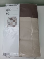 IKEA BRUNKRISSLA Bettwäsche 3-teilig braun 240x220/80x80 cm NEU 