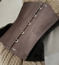 Original Fantastic Rubber Mieder Korsett Latex  Gr. XS Schwarz/Flieder