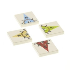 4x Lego Tile 2x2 White Sky