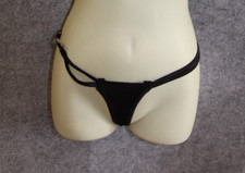 KNAPPER BIKINI UNTERTEIL BADESTRING TANGA  GRÖSSE S SCHWARZ UNI