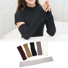 1 Paar Damen Lang Handstulpen Fingerlos Handschuhe Gestrickt Winter Armstulpen