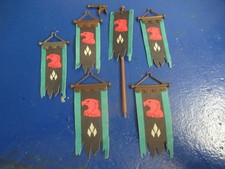 6 x Fahnen  zu 4866 Ritterburg Playmobil 8860