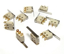 10x Burgess F4T7 Micro-Taster, Mikroschalter mit Hebel, Subminiatur-Switch, NOS