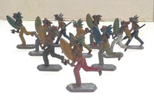 10 alte Indianer Zinnfiguren