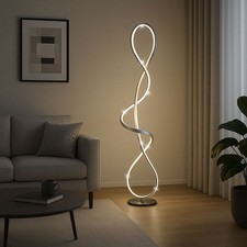 Stehlampe Stehleuchte Designlampe LED Kristall Wohnzimmerlampe silber H 135 cm