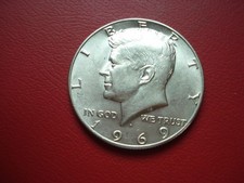 USA    1/2  Dollar  1969   Kennedy    SILBER  Originalbild