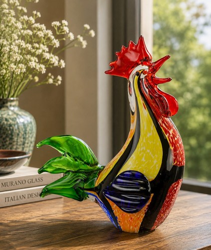 Glasfigur eines hahns - hahns, im