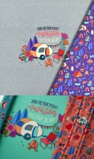 Happy Camping Jersey Panel Hamburger Liebe Baumwolle Meterware