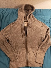 Hollister Herren Sweatjacke mit Kapuze Hoodie Größe M, grau meliert