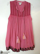 RACHEL ZOE Damen Shirt Tunika T-Shirt  Bluse Hänger Folklore Bestickt Gr. L Neu