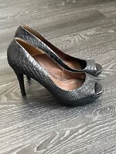 ZARA High Heel Plateau Peeptoe Pumps, schwarz, Gr. 39, Absatz 11 cm, getragen