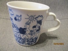 Bohemia Porzellan Teebecher Kaffeetasse blau-weiß