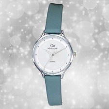 Girl Only GO Damen Armbanduhr Mademoiselle Quarz-Uhr Leder blau UGO697363