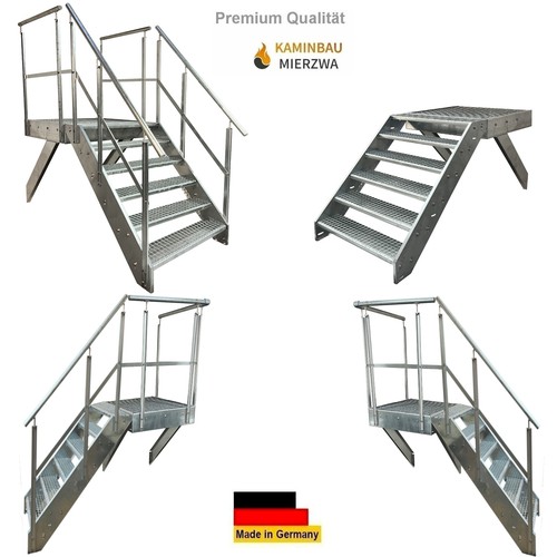 Stahltreppe verzinkt stufen - 6,