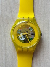Uhr Original SWATCH New Gent YELLOW LACQUERED (SUOJ100)-knallgelb-Groß-TOP!