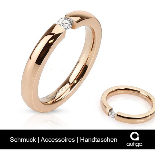 Damen ring edelstahl zirkonia - damen,